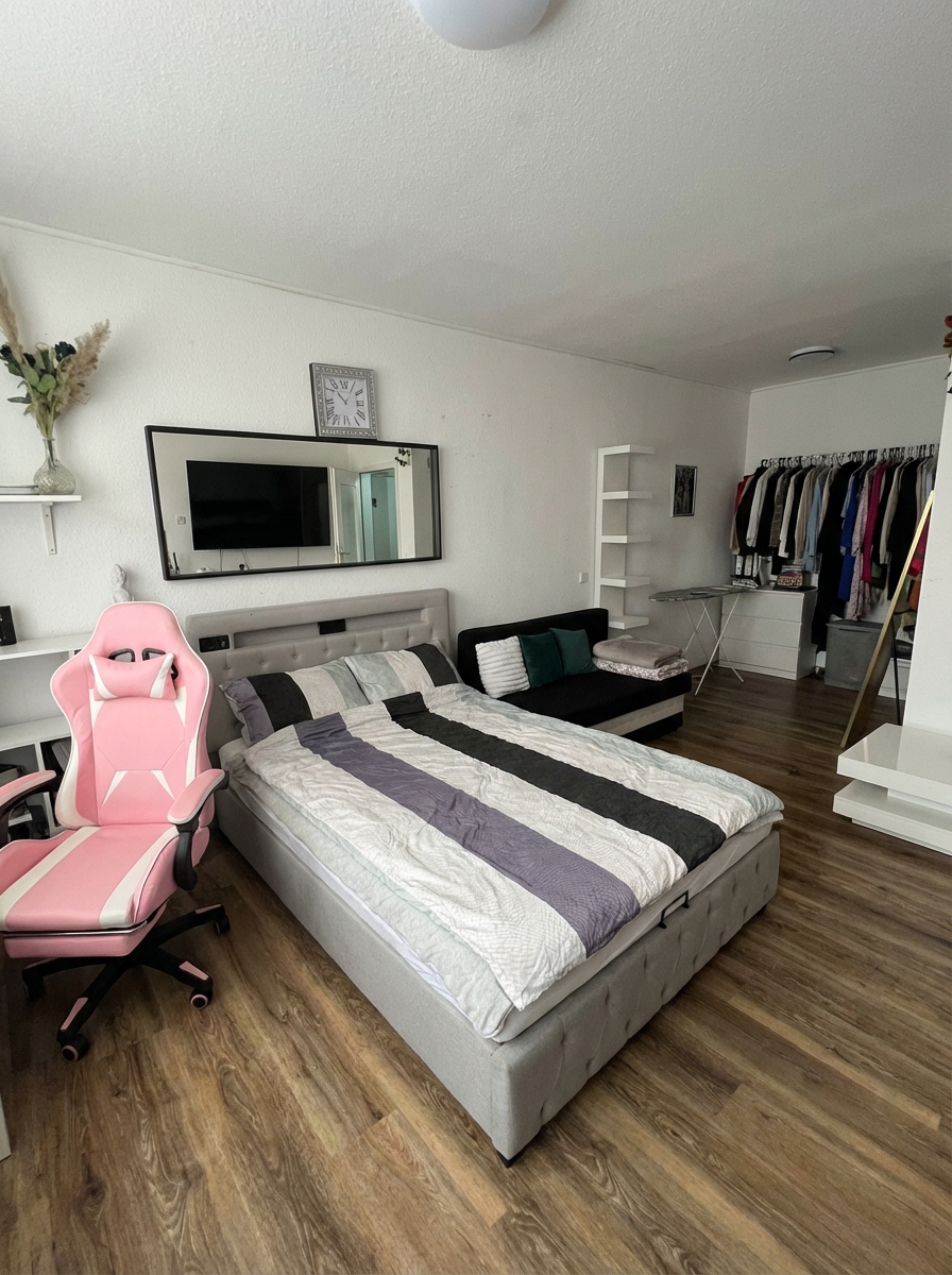 1-Zimmerwohnung mit Balkon mitten in der Stadt