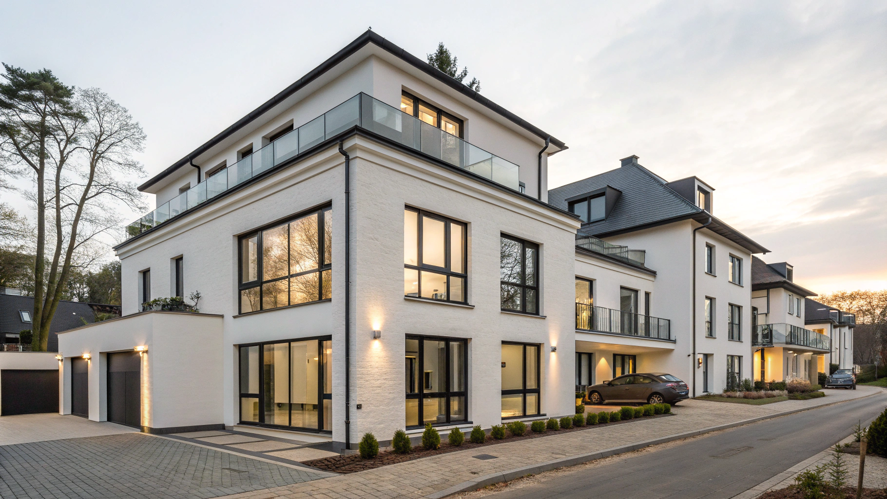 Visualisierung eines modernen Mehrfamilienhauses